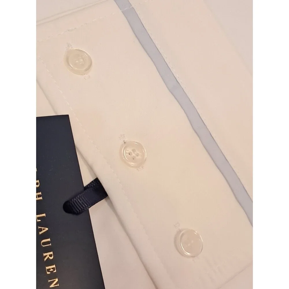 Ralph Lauren Palmer Percale Cotton 2 King Size Pillowcases White Sky Blue Ralph